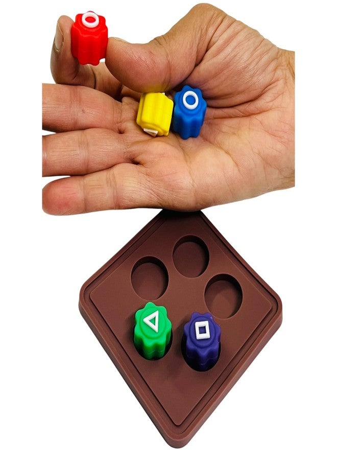 Moira Small Size Silicon Gonggi Traditional Game Set, 5 Colourful Pieces with Tray Stand, Educational Play Toy - Image 3